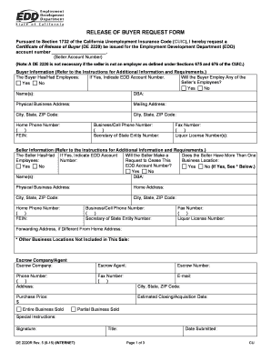 California Release of Buyer Request Form