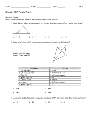 Geometry EOC Practice Test