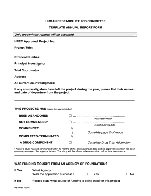 Committee report format - HUMAN RESEARCH ETHICS COMMITTEE TEMPLATE ANNUAL REPORT FORM - austin org