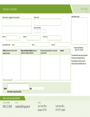 Court Funds Office Payment Schedule