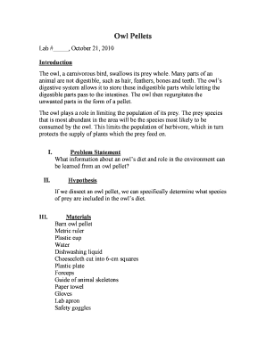 Owl Pellet Lab Report