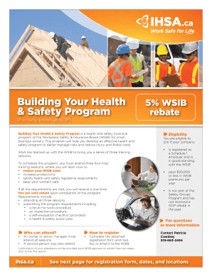 WSIB Health & Safety Program Rebate Application