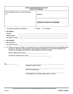 Debtor Change of Address Form
