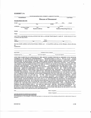 Youth Registration, Consent, Liability Waiver