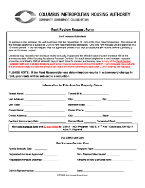 Rent Increase Request Form