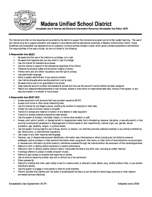 Madera Unified School District Acceptable Use Policy