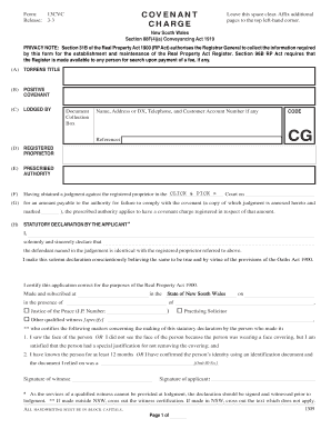 Covenant Charge Registration Form