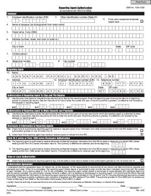 IRS Form 8655 Reporting Agent Authorization
