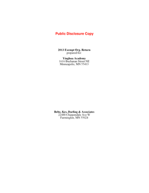 2013 Form 990 Exempt Organization Return