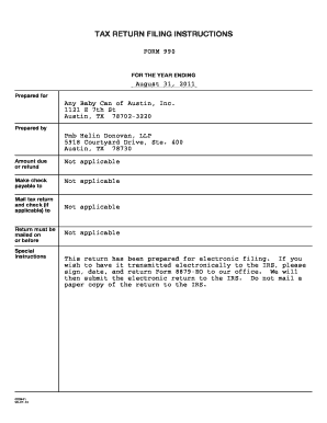 IRS Form 990 Tax Return