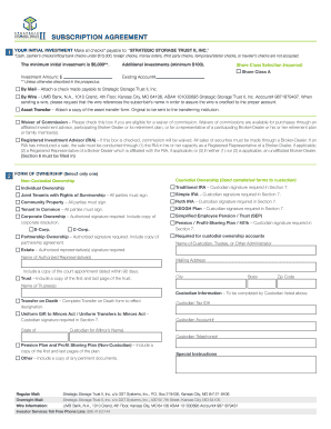 Strategic Storage Trust II Subscription Agreement
