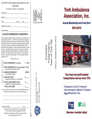 York Ambulance Membership Agreement