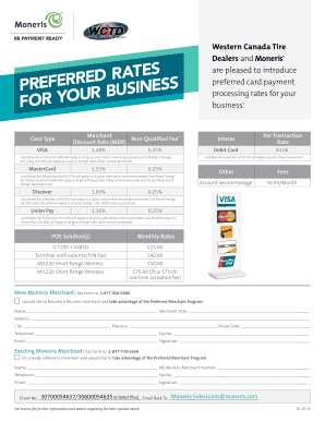 Moneris Preferred Merchant Program Application