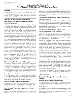 Michigan Flow-Through Withholding Quarterly Return