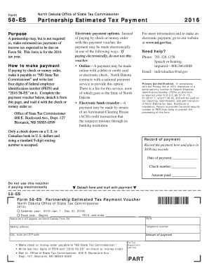 North Dakota Partnership Estimated Tax Payment Voucher