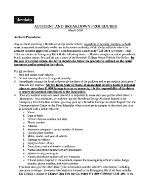 Fillable Online ACCIDENT AND BREAKDOWN PROCEDURES Fax Email Print ...