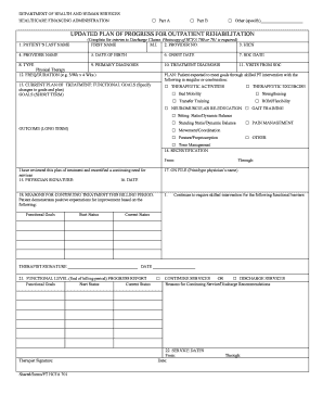 Outpatient Rehabilitation Progress Plan