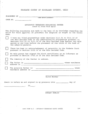 Affidavit Regarding Biological Father