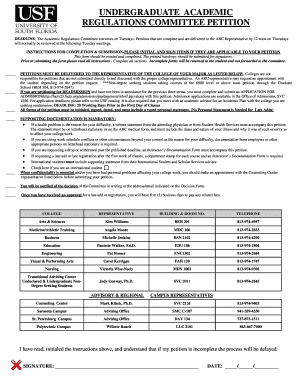 Undergraduate Academic Regulations Committee Petition