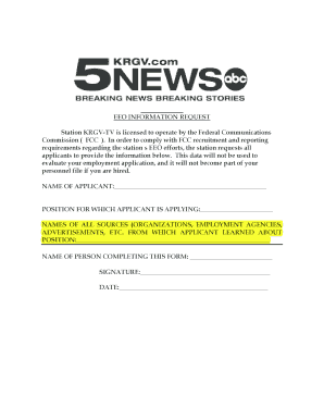 EEO Information Request Form