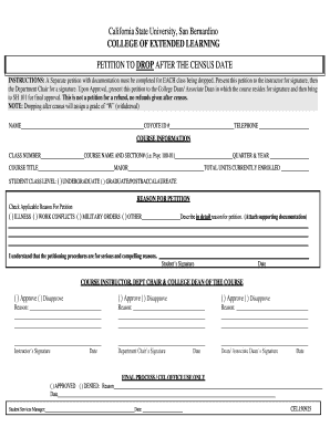 Petition to Drop After Census Date