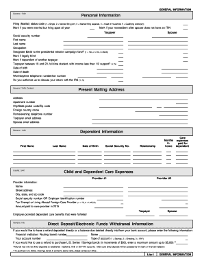 US Federal Tax Form 1040