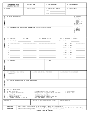 Incident Assignment List