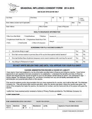 Seasonal Influenza Consent Form