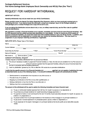 Pentegra 401(k) Hardship Withdrawal Form