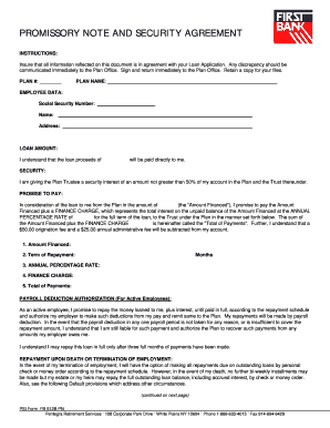 Promissory Note and Security Agreement