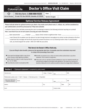Doctor's Office Visit Claim Form
