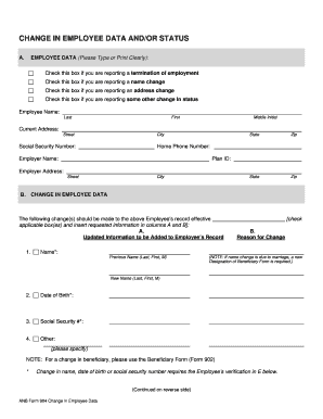 ANB Form 904 Change in Employee Data