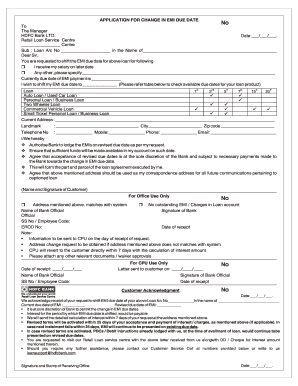 HDFC Bank EMI Due Date Change Application
