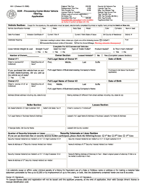 Georgia Motor Vehicle Title Application