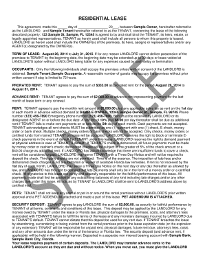 Florida Residential Lease Agreement