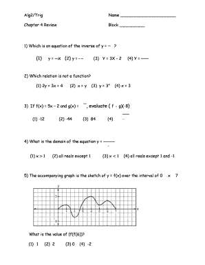 Algebra 2/Trigonometry Chapter 4 Review Test