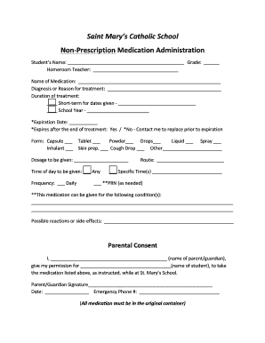 Non-Prescription Medication Administration Form