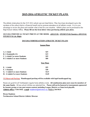 Northeastern School District Athletic Ticket Pass Request