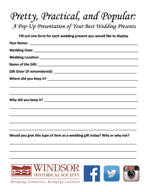 Wedding Gift Display Form