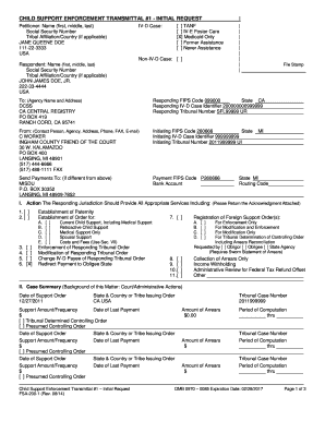 Child Support Enforcement Transmittal Form