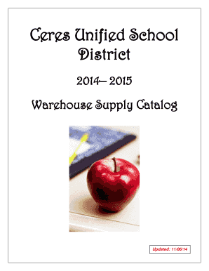 Ceres Unified School District Warehouse Supply Order Form
