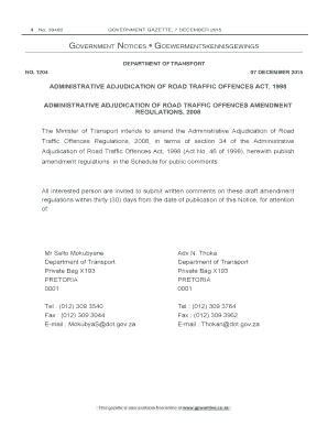 South Africa Road Traffic Infringement Notice
