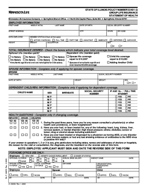 Illinois Group Life Insurance Statement of Health