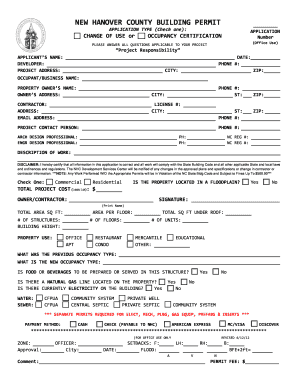 New Hanover County Building Permit Application