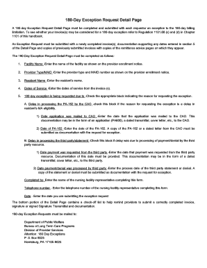 180-Day Exception Request Form