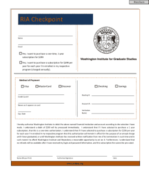 Washington Institute Subscription Agreement
