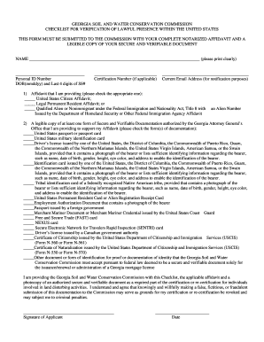 Georgia Lawful Presence Verification Checklist