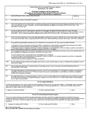EPA Preaward Compliance Review Report