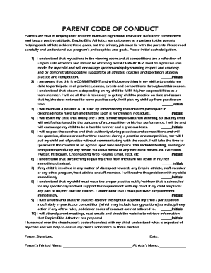 Parent Code of Conduct Agreement