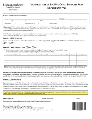 SNAP Child Support Verification Form